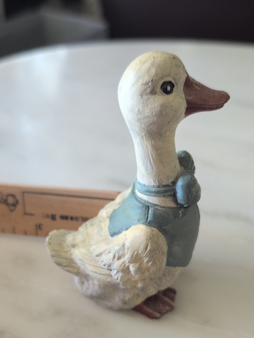 Hand-Painted Cream & Blue Decorative Duck Figurine - Picture 5 of 6